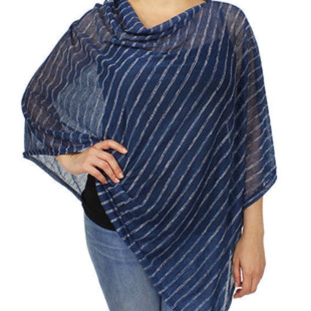 Navy Stripe Jersey Poncho